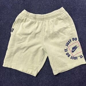 Nike Shorts Mens Small Green Fleece Sweat Just Do It Graphic Athletic Gym Lounge